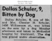 Dallas Schuler Bitten by Dog